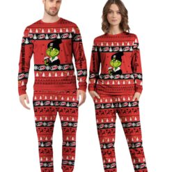 NHL Grinch Carolina Hurricanes Custom Name Christmas Knitting Pattern Matching Family Pajamas Set image NHL Grinch Carolina Hurricanes Custom Name Christmas Knitting Pattern Matching Family Pajamas Set Product Photo 4
