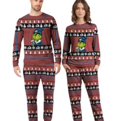 NHL Grinch Colorado Avalanche Custom Name Christmas Knitting Pattern Matching Family Pajamas Set image NHL Grinch Colorado Avalanche Custom Name Christmas Knitting Pattern Matching Family Pajamas Set Product Photo 4
