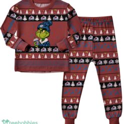 NHL Grinch Colorado Avalanche Custom Name Christmas Knitting Pattern Matching Family Pajamas Set image NHL Grinch Colorado Avalanche Custom Name Christmas Knitting Pattern Matching Family Pajamas Set Product Photo 3
