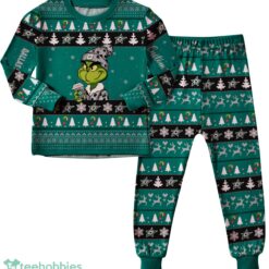 NHL Grinch Dallas Stars Custom Name Christmas Knitting Pattern Matching Family Pajamas Set image NHL Grinch Dallas Stars Custom Name Christmas Knitting Pattern Matching Family Pajamas Set Product Photo 2