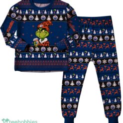 NHL Grinch Edmonton Oilers Custom Name Christmas Knitting Pattern Matching Family Pajamas Set image NHL Grinch Edmonton Oilers Custom Name Christmas Knitting Pattern Matching Family Pajamas Set Product Photo 2