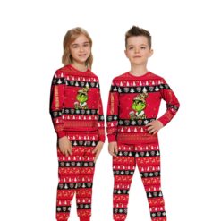 NHL Grinch Florida Panthers Custom Name Christmas Knitting Pattern Matching Family Pajamas Set image NHL Grinch Florida Panthers Custom Name Christmas Knitting Pattern Matching Family Pajamas Set Product Photo 4