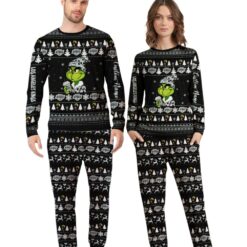 NHL Grinch Los Angeles Kings Custom Name Christmas Knitting Pattern Matching Family Pajamas Set image NHL Grinch Los Angeles Kings Custom Name Christmas Knitting Pattern Matching Family Pajamas Set Product Photo 4