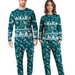 Oakland Athletics MLB Christmas Pattern Family Matching Pajamas Sets Best Gift For Christmas image Oakland Athletics MLB Christmas Pattern Family Matching Pajamas Sets Best Gift For Christmas Product Photo 3