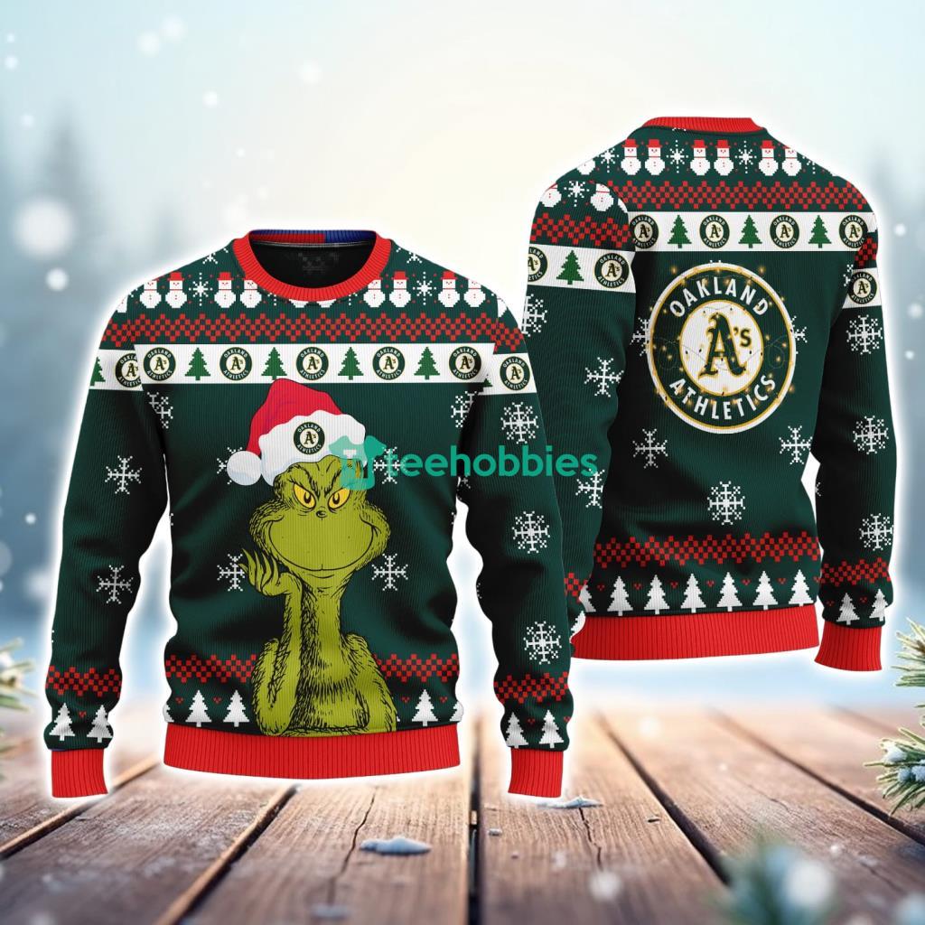Oakland Athletics MLB The Grinch Funny Merry Christmas Uglly Sweater 3D New Trend image Oakland Athletics MLB The Grinch Funny Merry Christmas Uglly Sweater 3D New Trend Product Photo 1