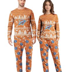 Oklahoma City Thunder Christmas Pattern Family Matching Pajamas Sets Best Gift For Christmas image Oklahoma City Thunder Christmas Pattern Family Matching Pajamas Sets Best Gift For Christmas Product Photo 3