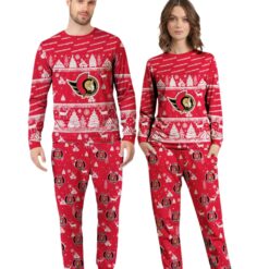 Ottawa Senators Christmas Pattern Family Matching Pajamas Sets Best Gift For Christmas image Ottawa Senators Christmas Pattern Family Matching Pajamas Sets Best Gift For Christmas Product Photo 2