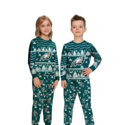 Philadelphia Eagles Christmas Pattern Family Matching Pajamas Sets Best Gift For Christmas image Philadelphia Eagles Christmas Pattern Family Matching Pajamas Sets Best Gift For Christmas Product Photo 2