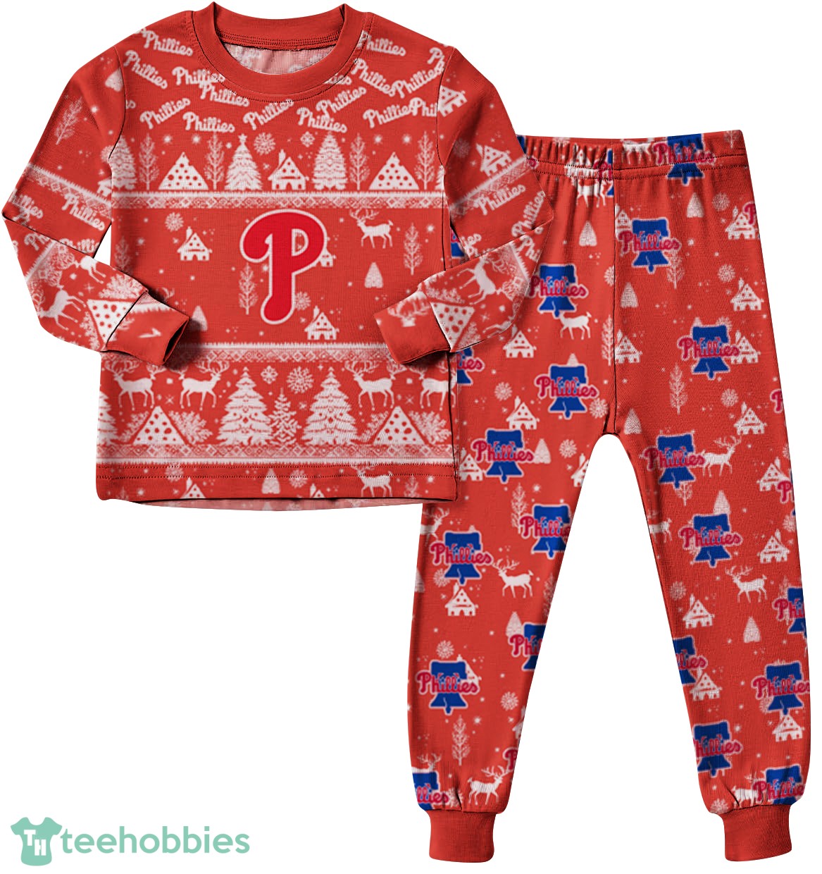 Philadelphia Phillies MLB Christmas Pattern Family Matching Pajamas Sets Best Gift For Christmas image Philadelphia Phillies MLB Christmas Pattern Family Matching Pajamas Sets Best Gift For Christmas Product Photo 2