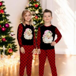 Pink Santa Claus Christmas Family Matching Pajama Set image Pink Santa Claus Christmas Family Matching Pajama Set Product Photo 2