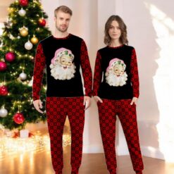 Pink Santa Claus Christmas Family Matching Pajama Set image Pink Santa Claus Christmas Family Matching Pajama Set Product Photo 4