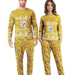 Pittsburgh Steelers Christmas Pattern Family Matching Pajamas Sets Best Gift For Christmas image Pittsburgh Steelers Christmas Pattern Family Matching Pajamas Sets Best Gift For Christmas Product Photo 2