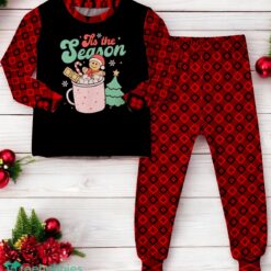 Retro Groovy Tis The Season Hot Cocoa Christmas Gingerbread Family Matching Pajama Set image Retro Groovy Tis The Season Hot Cocoa Christmas Gingerbread Family Matching Pajama Set Product Photo 3