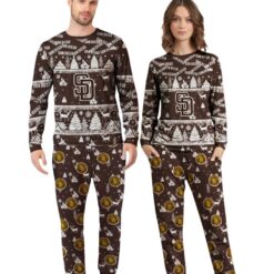 San Diego Padres MLB Christmas Pattern Family Matching Pajamas Sets Best Gift For Christmas image San Diego Padres MLB Christmas Pattern Family Matching Pajamas Sets Best Gift For Christmas Product Photo 3