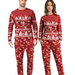 San Francisco 49ers Christmas Pattern Family Matching Pajamas Sets Best Gift For Christmas image San Francisco 49ers Christmas Pattern Family Matching Pajamas Sets Best Gift For Christmas Product Photo 3