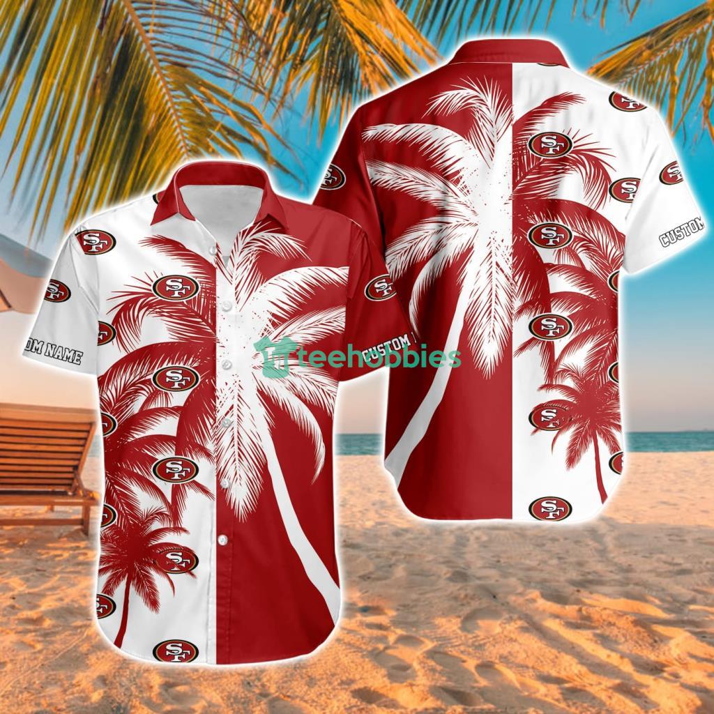 San Francisco 49ers Nfl Aloha Tropical Hawaiian Shirt For Fans Custom Name image San Francisco 49ers Nfl Aloha Tropical Hawaiian Shirt For Fans Custom Name Product Photo 1