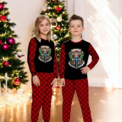 Santa Skull Biker Christmas Santa Motorcycle Claus Rider Family Matching Pajama Set image Santa Skull Biker Christmas Santa Motorcycle Claus Rider Family Matching Pajama Set Product Photo 2