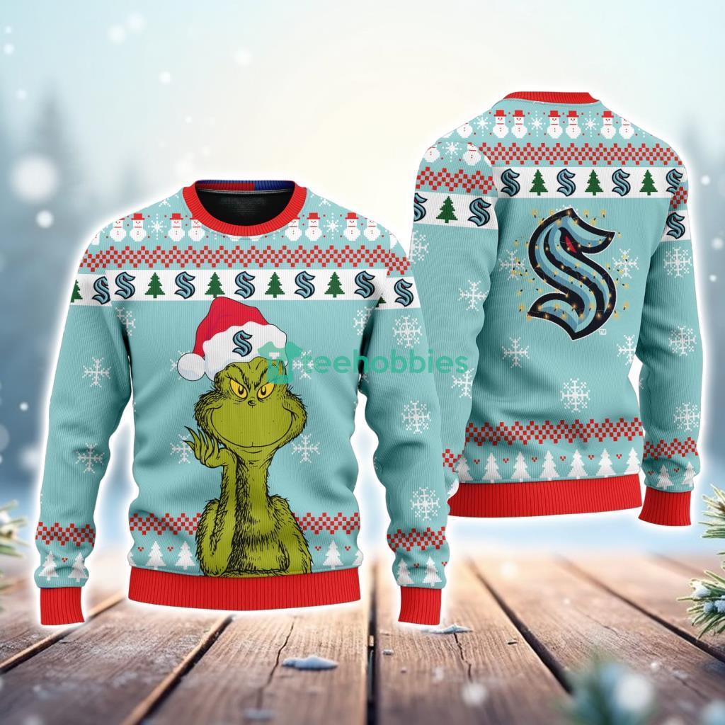 Seattle Kraken The Grinch Funny Merry Christmas Uglly Sweater 3D New Trend Seattle Kraken The Grinch Funny Merry Christmas Uglly Sweater 3D New Trend Product Photo 1