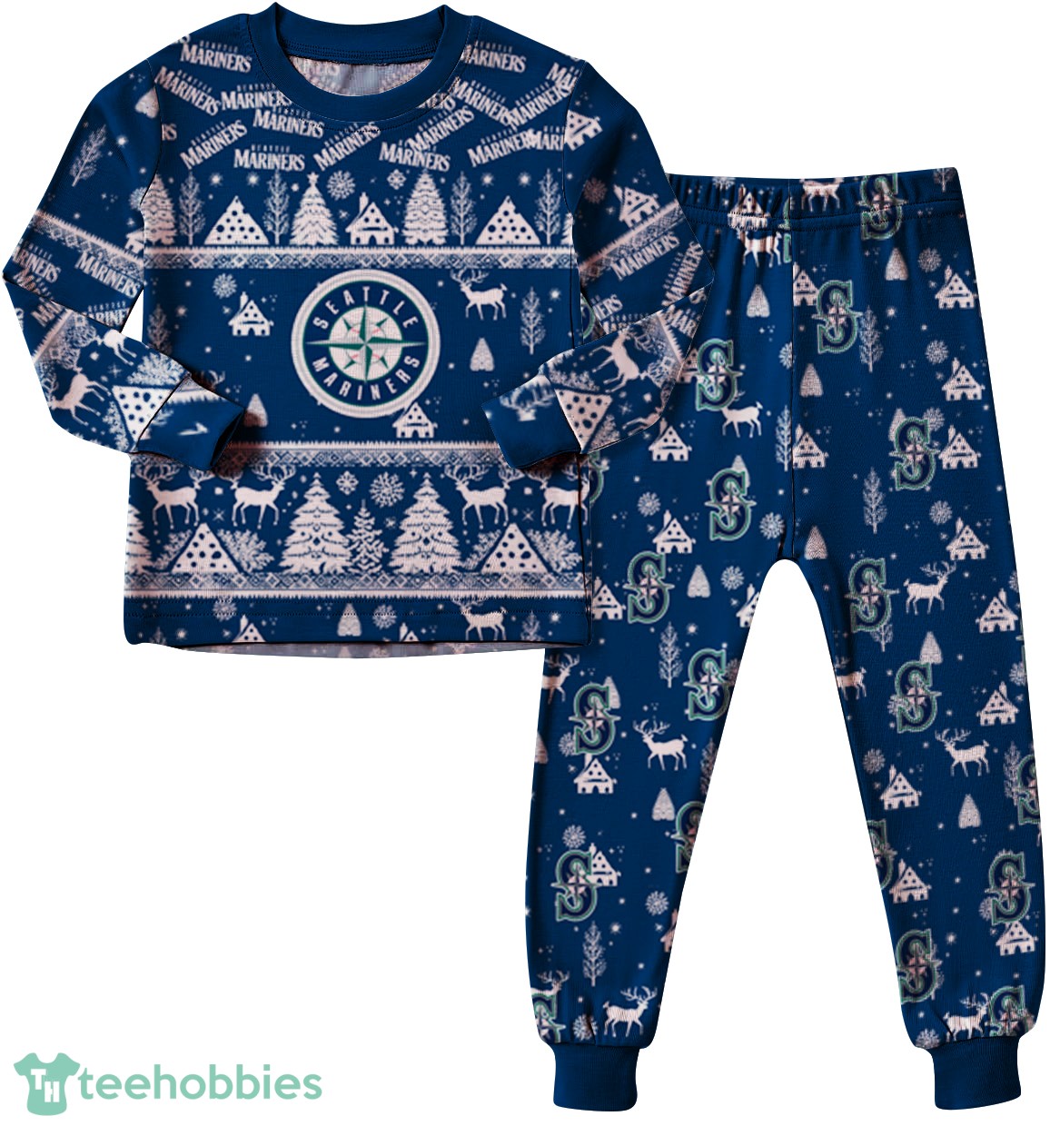 Seattle Mariners MLB Christmas Pattern Family Matching Pajamas Sets Best Gift For Christmas image Seattle Mariners MLB Christmas Pattern Family Matching Pajamas Sets Best Gift For Christmas Product Photo 2
