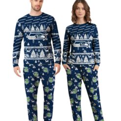 Seattle Seahawks Christmas Pattern Family Matching Pajamas Sets Best Gift For Christmas image Seattle Seahawks Christmas Pattern Family Matching Pajamas Sets Best Gift For Christmas Product Photo 4