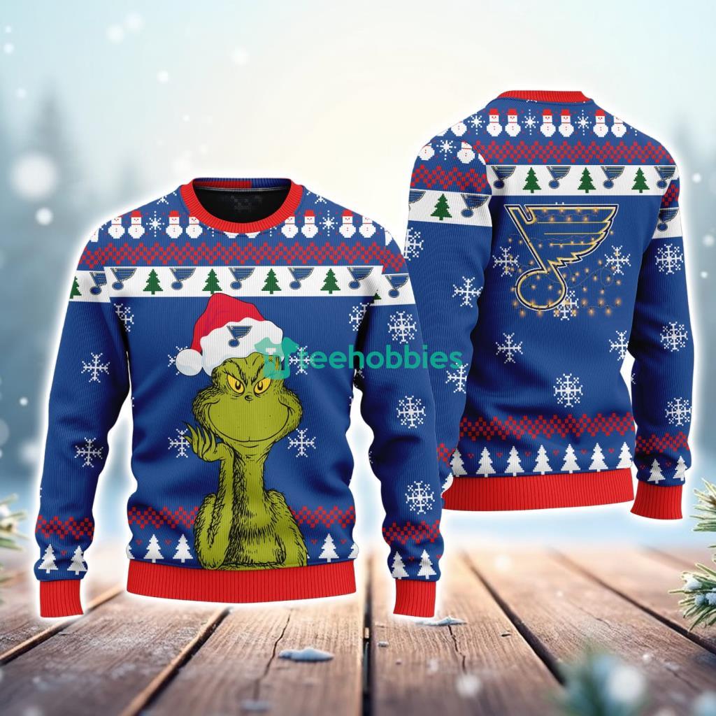 St Louis Blues The Grinch Funny Merry Christmas Uglly Sweater 3D New Trend St Louis Blues The Grinch Funny Merry Christmas Uglly Sweater 3D New Trend Product Photo 1