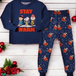 Stay Warm Snoopy Christmas Family Matching Set Mom Dad Child Pajama Set image Stay Warm Snoopy Christmas Family Matching Set Mom Dad Child Pajama Set Product Photo 2