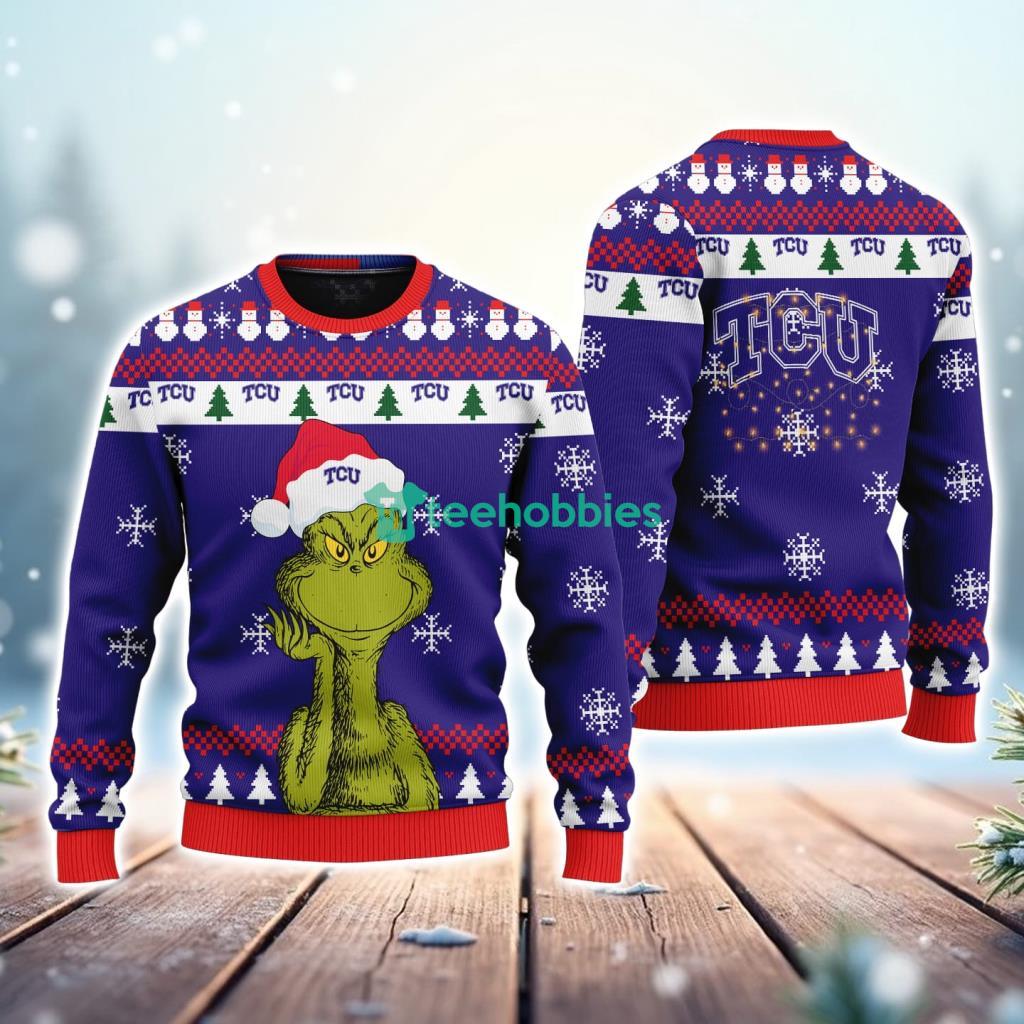 TCU Horned Frogs NCAA The Grinch Funny Merry Christmas Uglly Sweater 3D New Trend image TCU Horned Frogs NCAA The Grinch Funny Merry Christmas Uglly Sweater 3D New Trend Product Photo 1