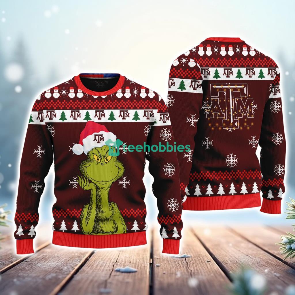 Texas A&M Aggies NCAA The Grinch Funny Merry Christmas Uglly Sweater 3D New Trend image Texas A&M Aggies NCAA The Grinch Funny Merry Christmas Uglly Sweater 3D New Trend Product Photo 1