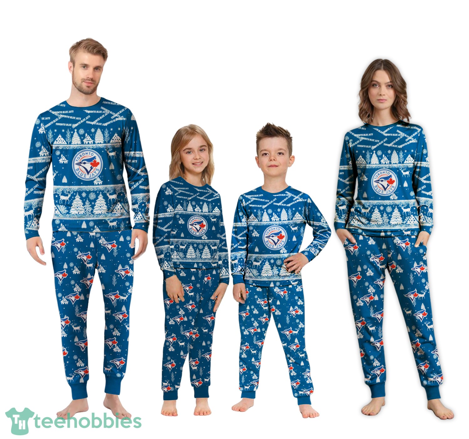 Toronto Blue Jays MLB Christmas Pattern Family Matching Pajamas Sets Best Gift For Christmas image Toronto Blue Jays MLB Christmas Pattern Family Matching Pajamas Sets Best Gift For Christmas Product Photo 4