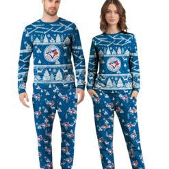Toronto Blue Jays MLB Christmas Pattern Family Matching Pajamas Sets Best Gift For Christmas image Toronto Blue Jays MLB Christmas Pattern Family Matching Pajamas Sets Best Gift For Christmas Product Photo 3