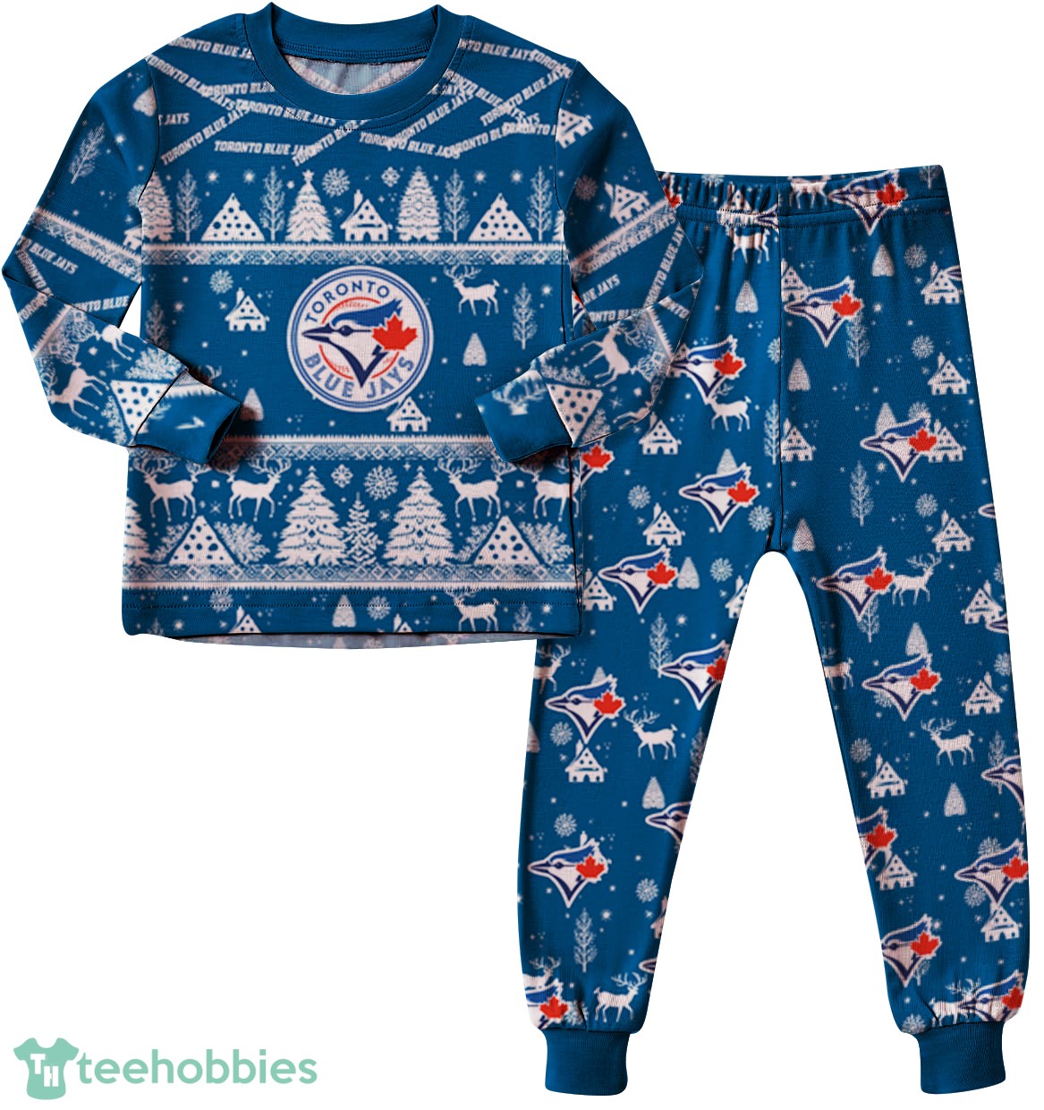 Toronto Blue Jays MLB Christmas Pattern Family Matching Pajamas Sets Best Gift For Christmas image Toronto Blue Jays MLB Christmas Pattern Family Matching Pajamas Sets Best Gift For Christmas Product Photo 2
