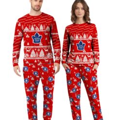 Toronto Maple Leafs Christmas Pattern Family Matching Pajamas Sets Best Gift For Christmas image Toronto Maple Leafs Christmas Pattern Family Matching Pajamas Sets Best Gift For Christmas Product Photo 3