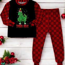 Tree Rex T Rex As A Christmas Tree Family Matching Pajama Set image Tree Rex T-Rex As A Christmas Tree Family Matching Pajama Set Product Photo 2