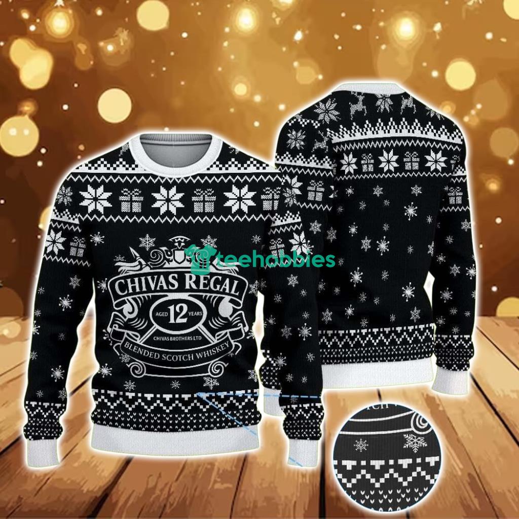 ugly-christmas-sweater-with-snowflake-pattern-featuring-chivas-regal-12-whisky-design.jpg Ugly Christmas Sweater With Snowflake Pattern Featuring Chivas Regal 12 Whisky Design Product Photo 1