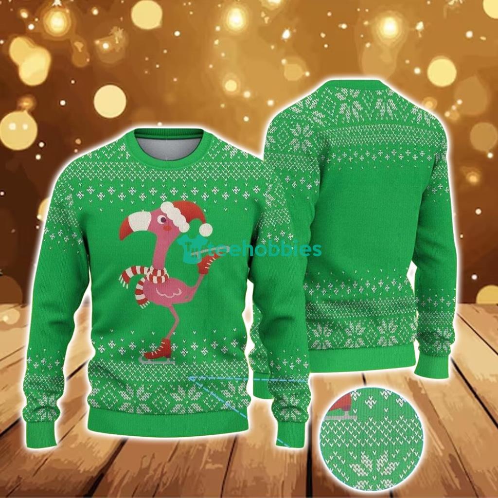 ugly-christmas-sweater-with-snowflake-pattern-featuring-festive-flamingo-in-santa-hat-and-scarf.jpg Ugly Christmas Sweater With Snowflake Pattern Featuring Festive Flamingo In Santa Hat And Scarf Product Photo 1