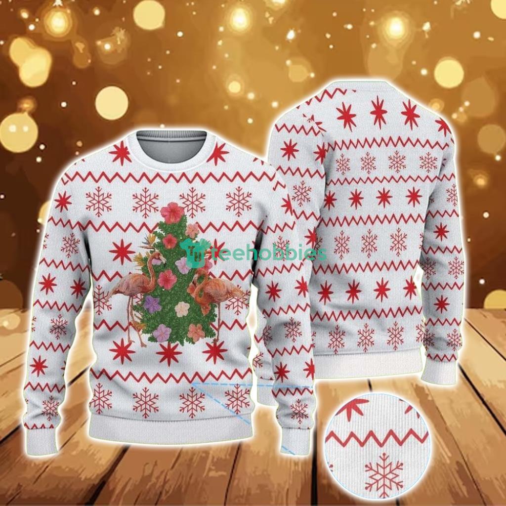ugly-christmas-sweater-with-snowflake-pattern-featuring-pink-flamingo-and-christmas-tree.jpg Ugly Christmas Sweater With Snowflake Pattern Featuring Pink Flamingo And Christmas Tree Product Photo 1