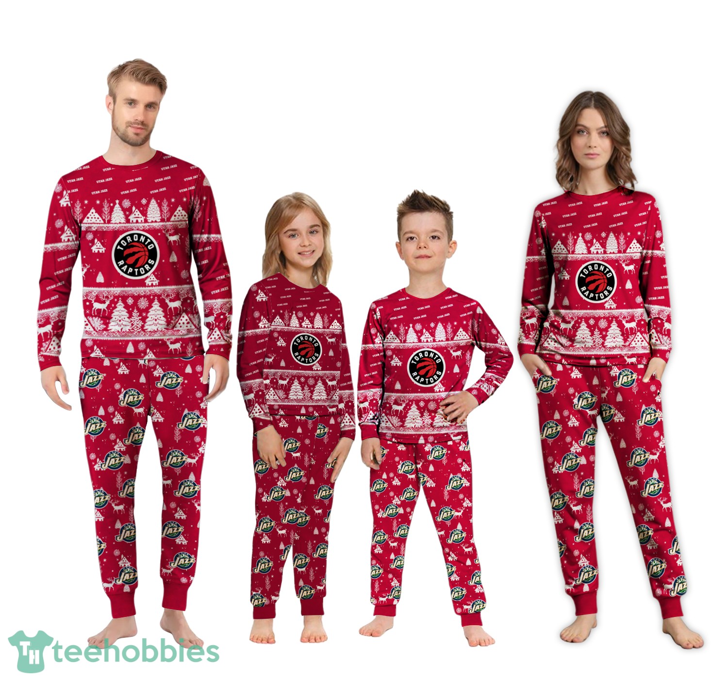 Utah Jazz Christmas Pattern Family Matching Pajamas Sets Best Gift For Christmas image Utah Jazz Christmas Pattern Family Matching Pajamas Sets Best Gift For Christmas Product Photo 3