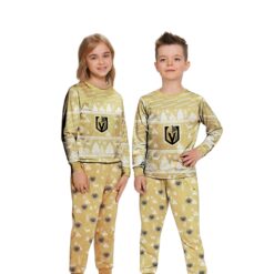 Vegas Golden Knights Christmas Pattern Family Matching Pajamas Sets Best Gift For Christmas image Vegas Golden Knights Christmas Pattern Family Matching Pajamas Sets Best Gift For Christmas Product Photo 4