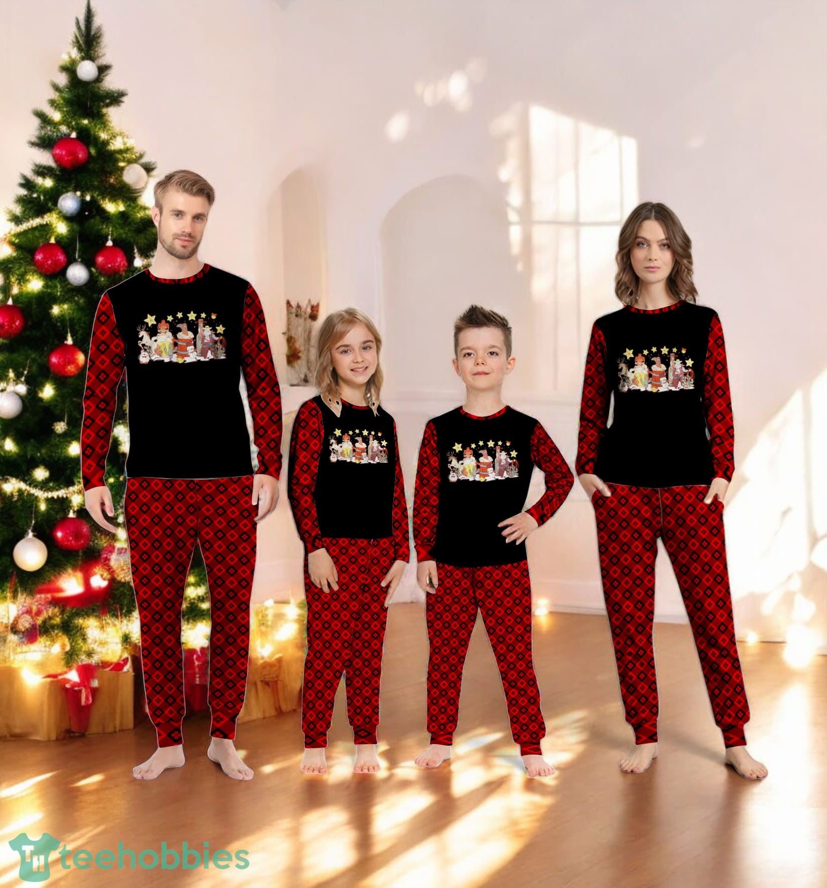Vintage Crew Cowboy Christmas Family Matching Pajama Set Vintage Crew Cowboy Christmas Family Matching Pajama Set Product Photo 1