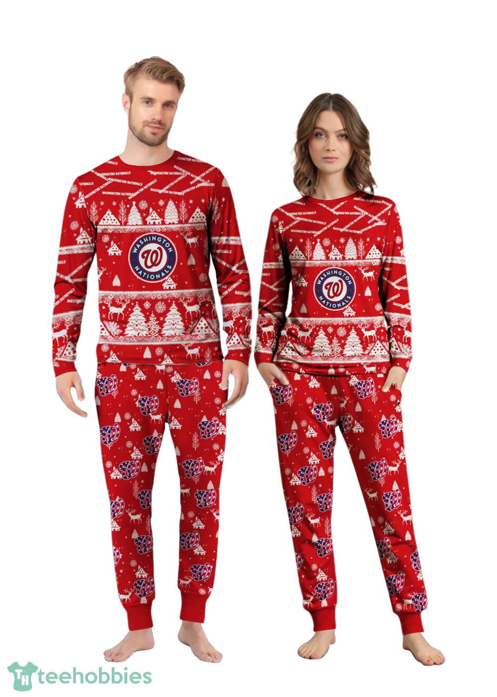 Washington Nationals MLB Christmas Pattern Family Matching Pajamas Sets Best Gift For Christmas image Washington Nationals MLB Christmas Pattern Family Matching Pajamas Sets Best Gift For Christmas Product Photo 3
