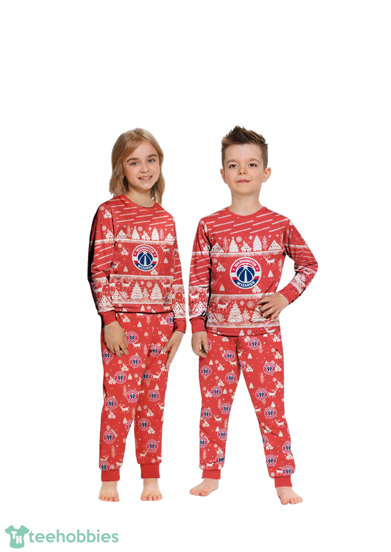 Washington Wizards Christmas Pattern Family Matching Pajamas Sets Best Gift For Christmas image Washington Wizards Christmas Pattern Family Matching Pajamas Sets Best Gift For Christmas Product Photo 2