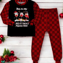 Wine Glasses This Is My Christmas Pajama Family Matching Pajama Set image Wine Glasses This Is My Christmas Pajama Family Matching Pajama Set Product Photo 2