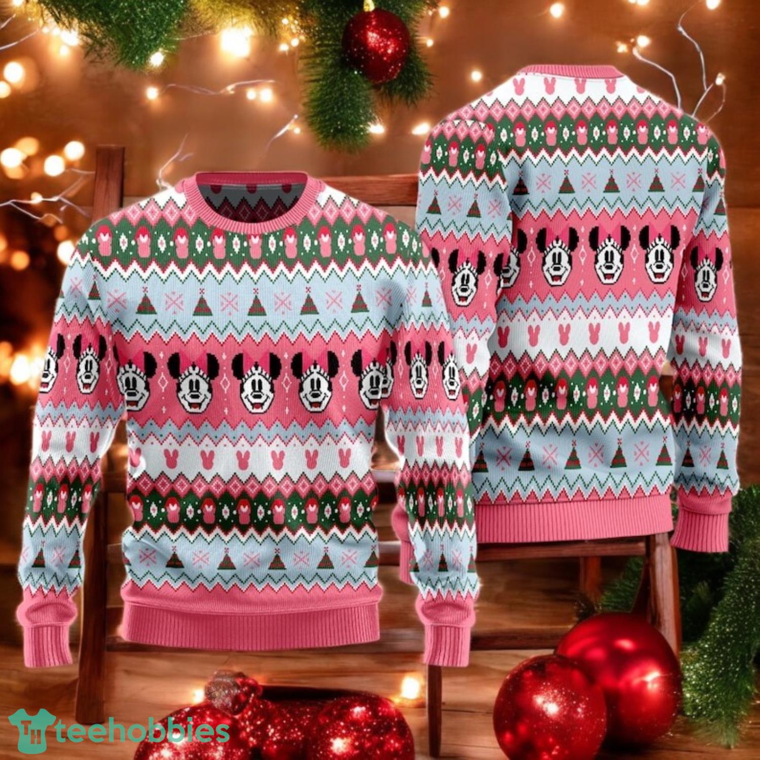 Cartoon Mouse Christmas Ugly Sweater Dis ney Trip Sweater Cute Xmas Sweater image Cartoon Mouse Christmas Ugly Sweater Dis-ney Trip Sweater Cute Xmas Sweater Product Photo 1