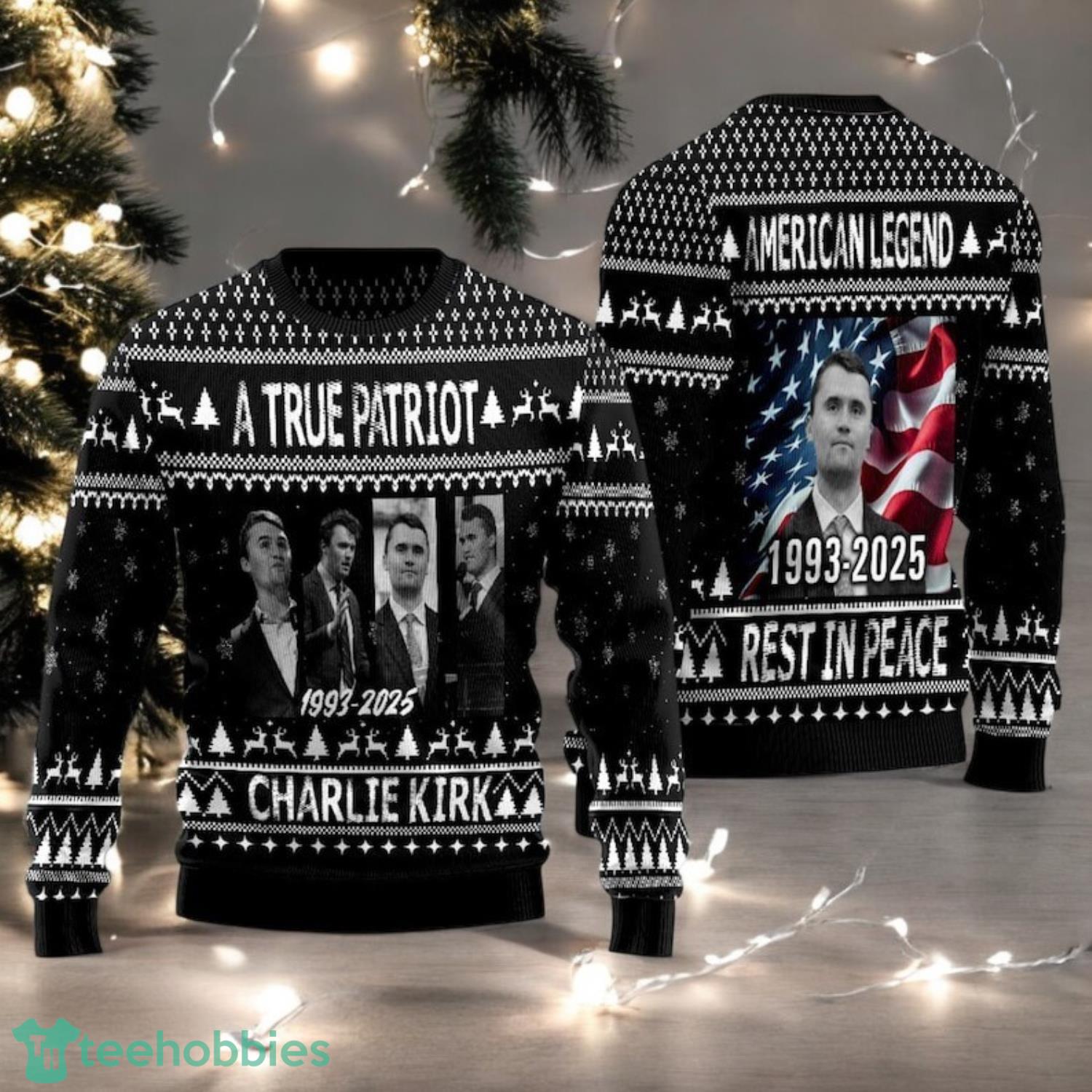 Charlie Kirk Ugly Christmas Sweater Freedom Sweater A True Patriot Sweater image Charlie Kirk Ugly Christmas Sweater Freedom Sweater A True Patriot Sweater Product Photo 1