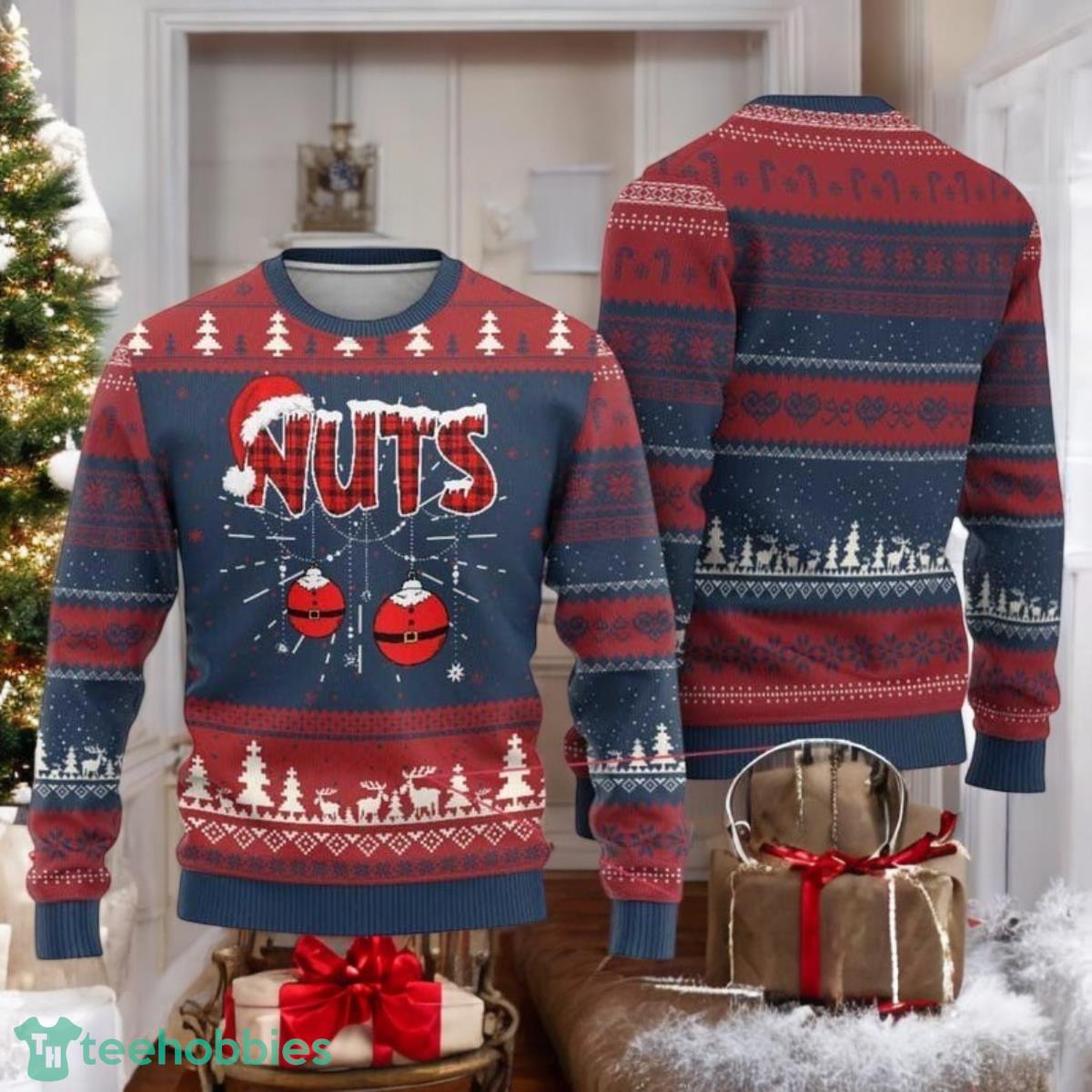 Chest Nuts Christmas Ugly Sweater Merry Xmas Sweater image Chest Nuts Christmas Ugly Sweater Merry Xmas Sweater Product Photo 1