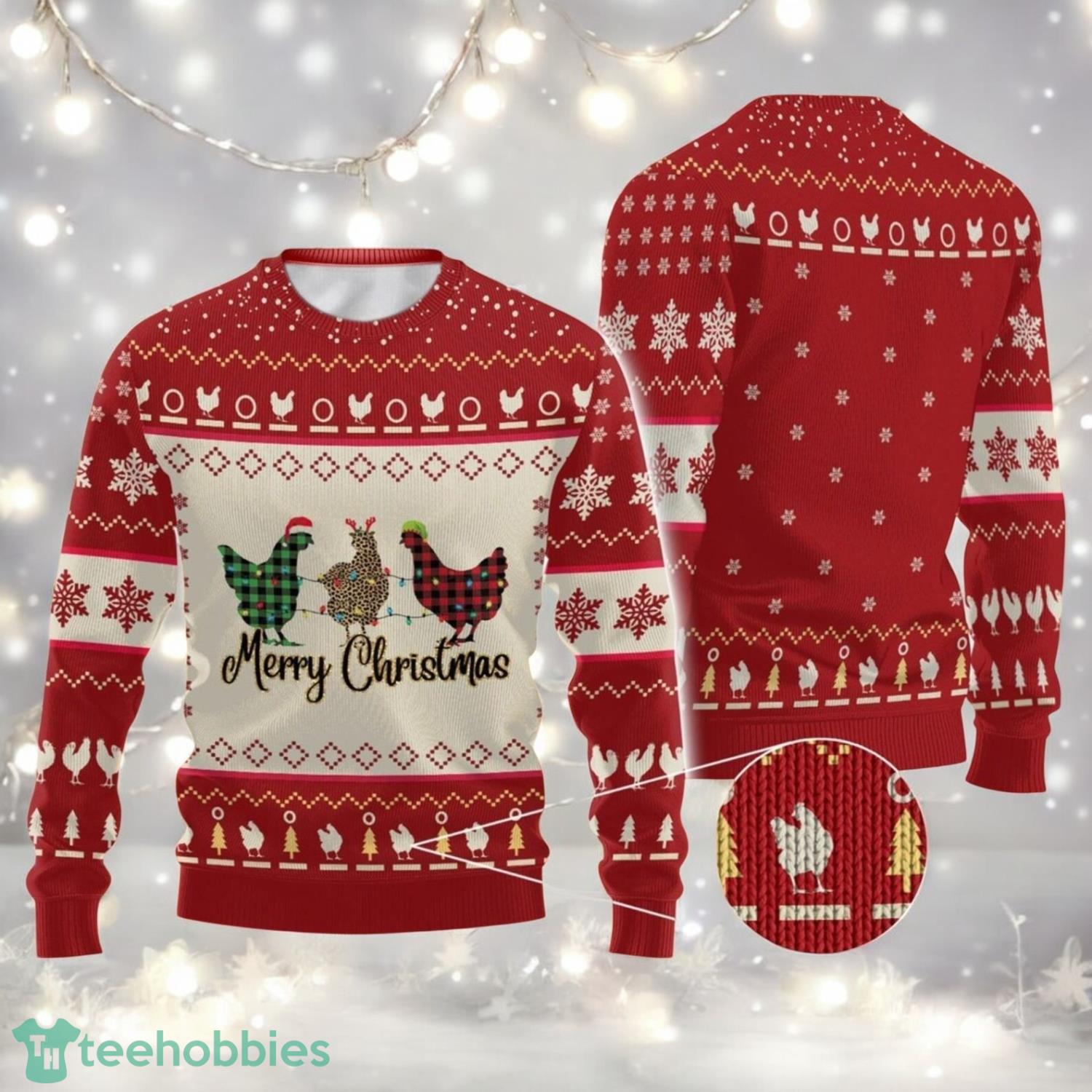Chicken Merry Christmas Sweater Chicken Xmas Ugly Sweater Chickmas Sweater image Chicken Merry Christmas Sweater Chicken Xmas Ugly Sweater Chickmas Sweater Product Photo 1