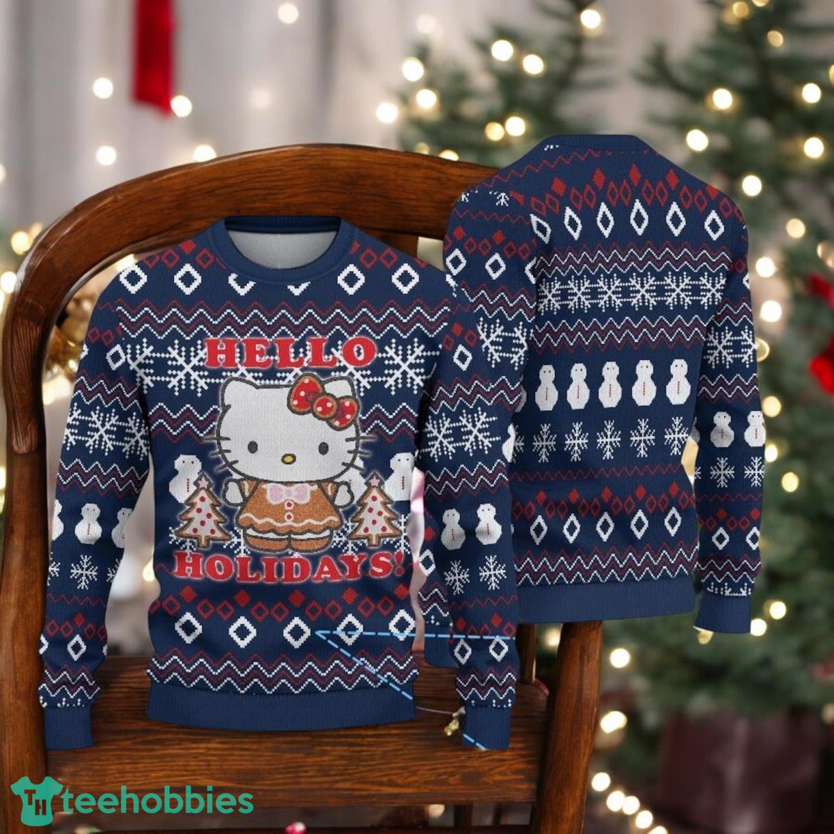 Hello Kitty Ugly Christmas Sweater Kitty Cat Sweater Hello Holiday Sweater image Hello Kitty Ugly Christmas Sweater Kitty Cat Sweater Hello Holiday Sweater Product Photo 1