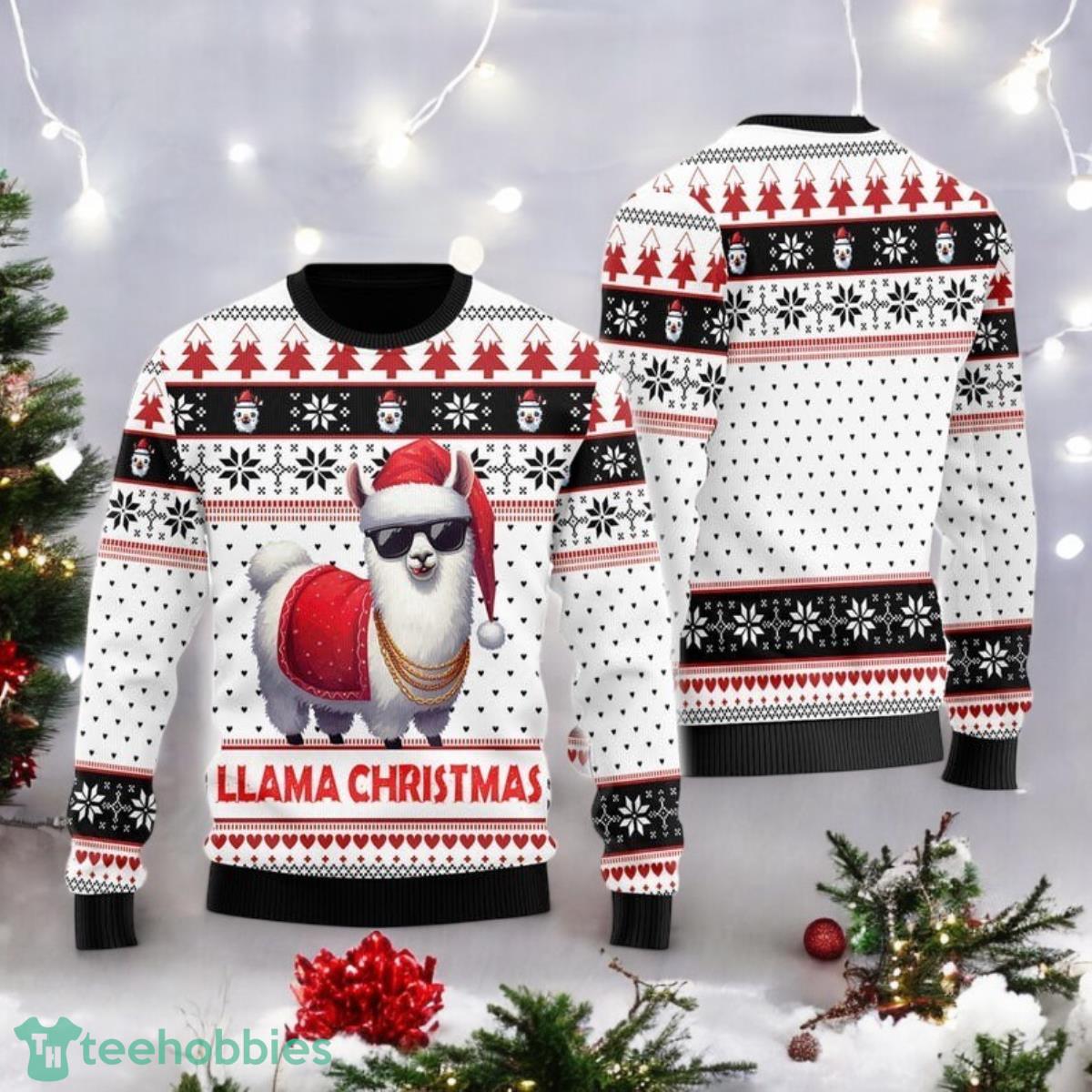 Llama Christmas Ugly Sweater Cool Alpaca Gold Chain Holiday All Over Print 3D Sweater Llama Christmas Ugly Sweater Cool Alpaca Gold Chain Holiday All Over Print 3D Sweater Product Photo 1