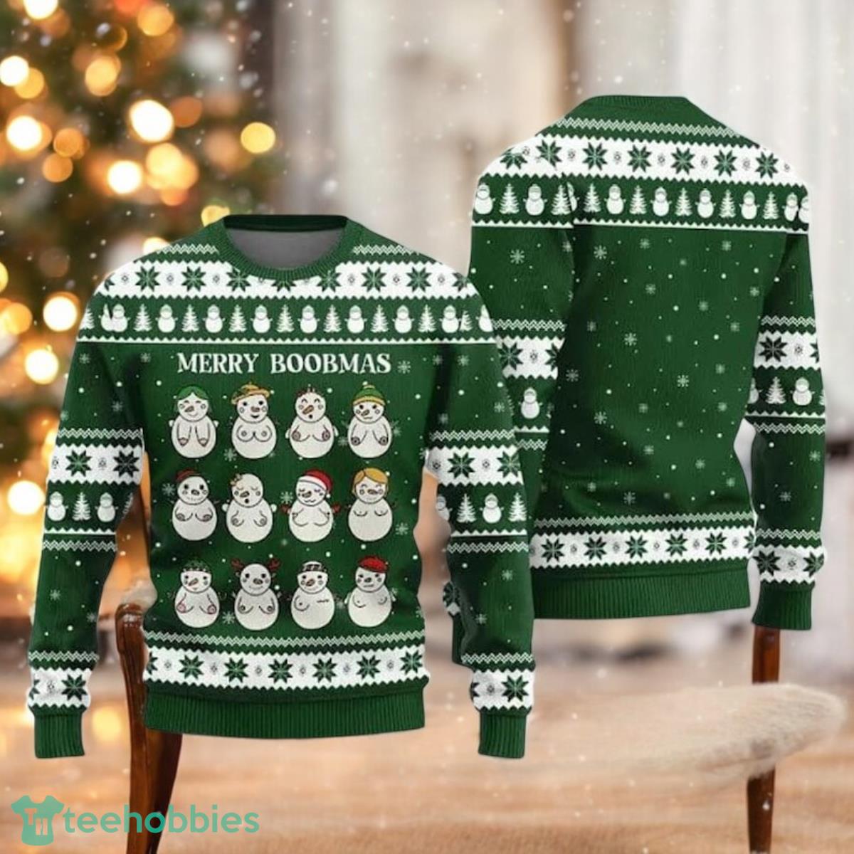 Merry Boobmas Snowman Ugly Christmas Sweater image Merry Boobmas Snowman Ugly Christmas Sweater Product Photo 1