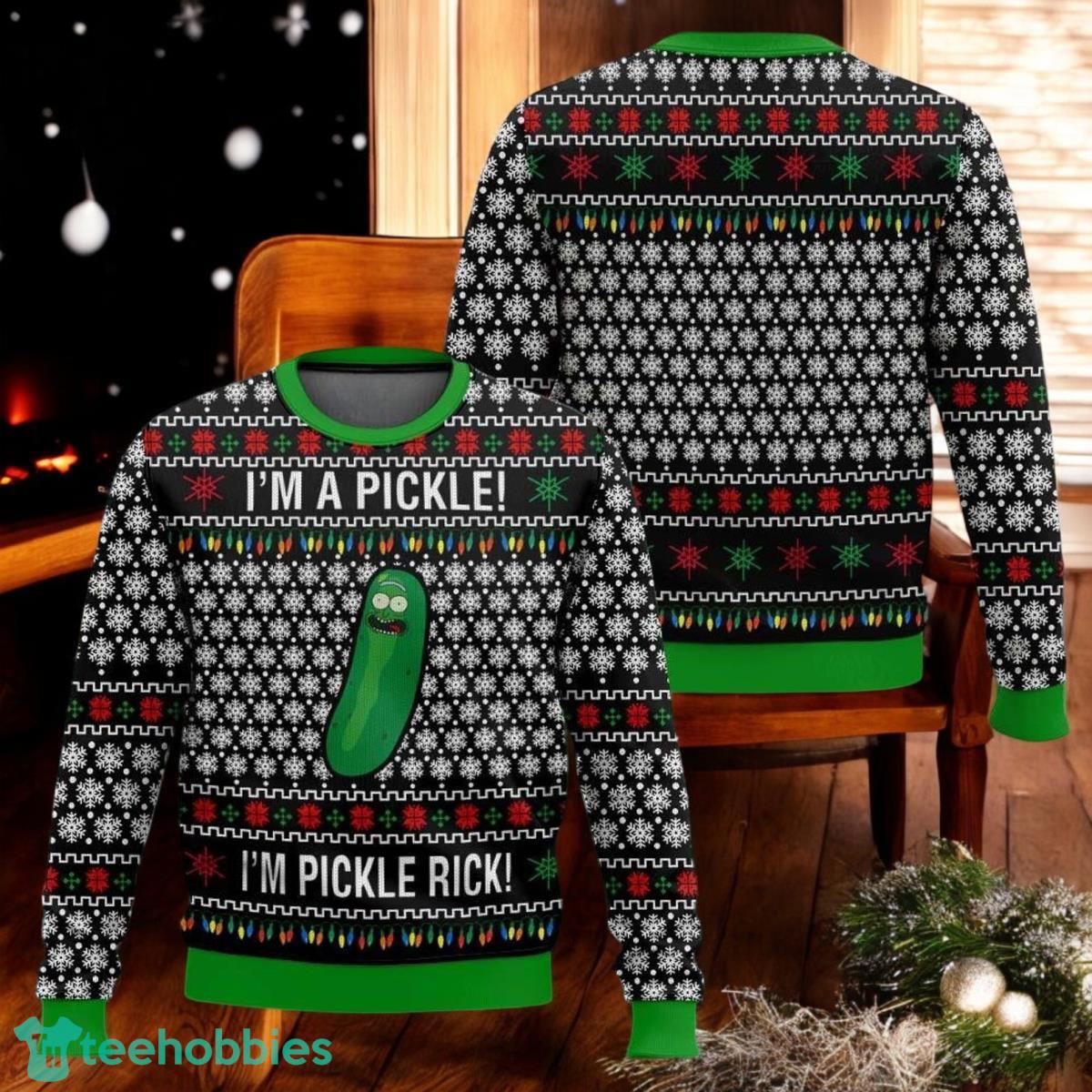 Pickle Rick Ugly Christmas Sweater I'm A Pickle Xmas Sweater Funny Holiday All Over Print 3D Sweater Pickle Rick Ugly Christmas Sweater I'm A Pickle Xmas Sweater Funny Holiday All Over Print 3D Sweater Product Photo 1